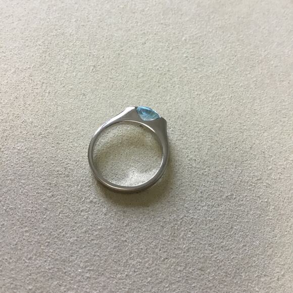 Silver Blue Round Ring - Picture 6 of 6
